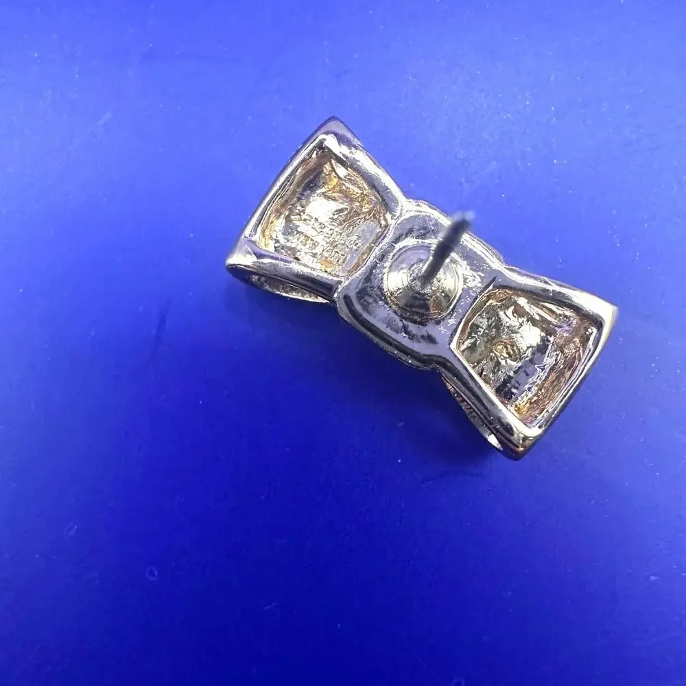 Kate Spade Gold Bow Earring Preppy Minimalist Studs Dainty Designer Jewelry